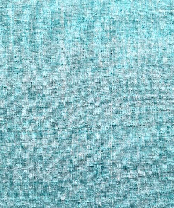 Teal green yarn dyed handwoven cotton khadi fabric