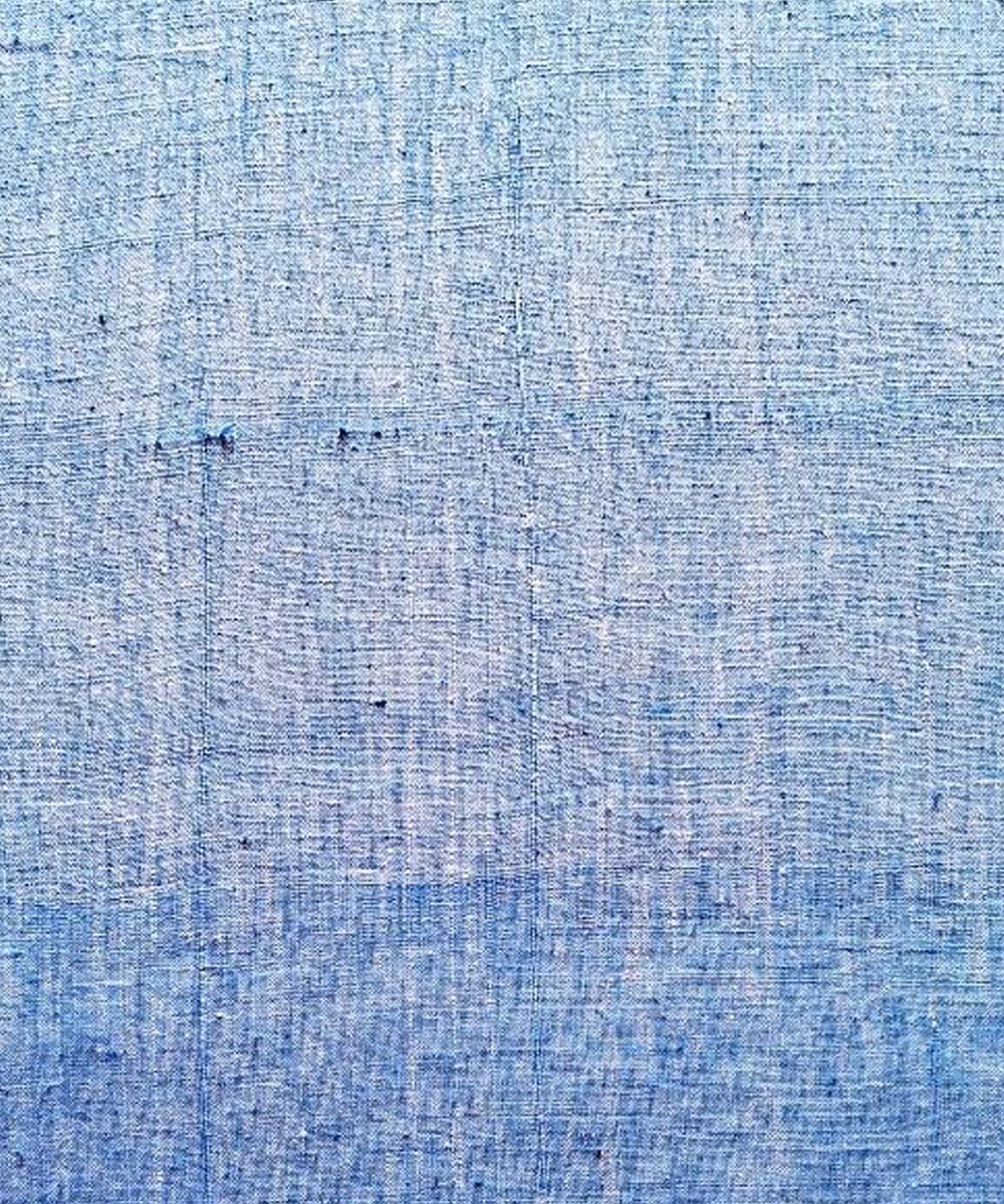 Cyan blue yarn dyed handwoven cotton khadi fabric