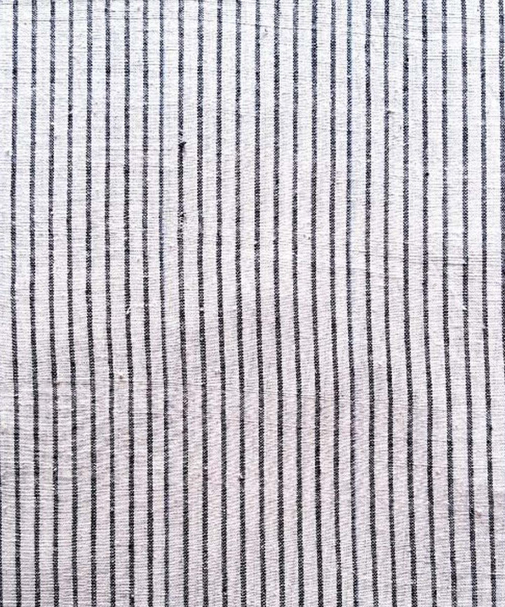 Offwhite black stripe khadi handwoven cotton fabric