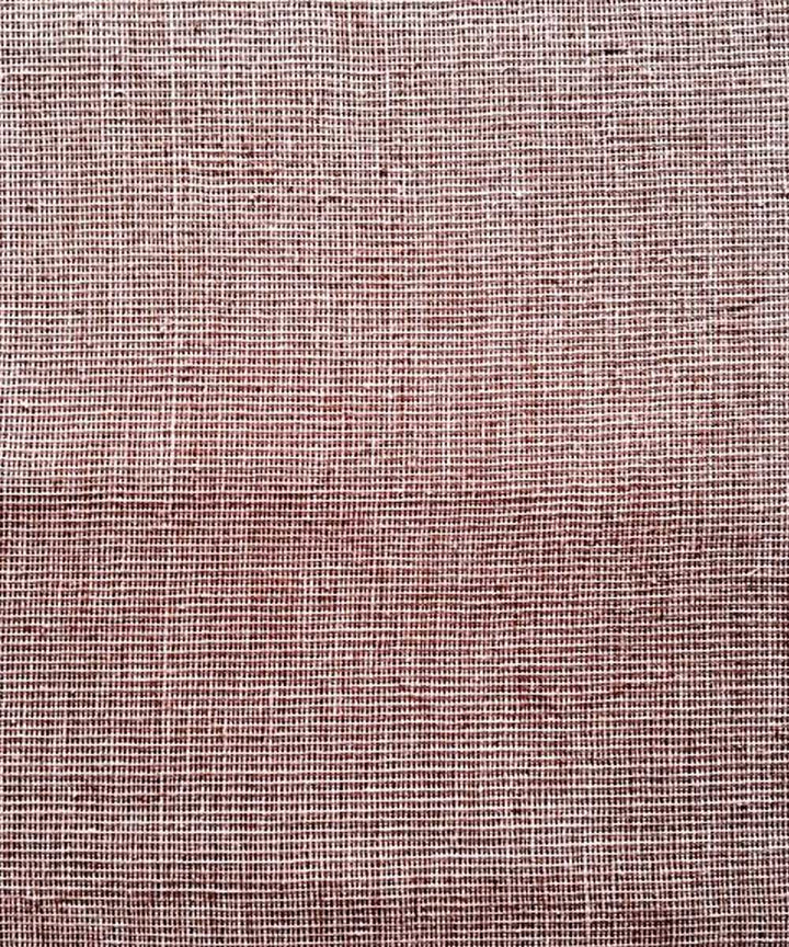 Brown  beige yarn dyed handwoven cotton khadi fabric