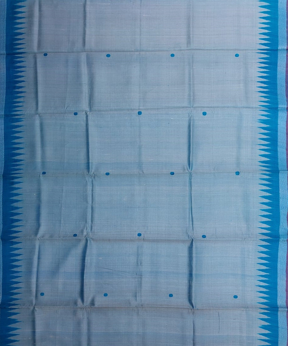 Sky blue sea blue tussar silk handloom gopalpur saree