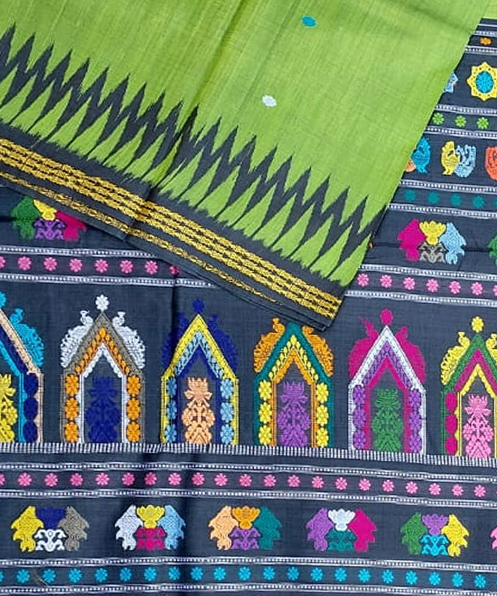 Light green blue handloom tussar silk gopalpur saree