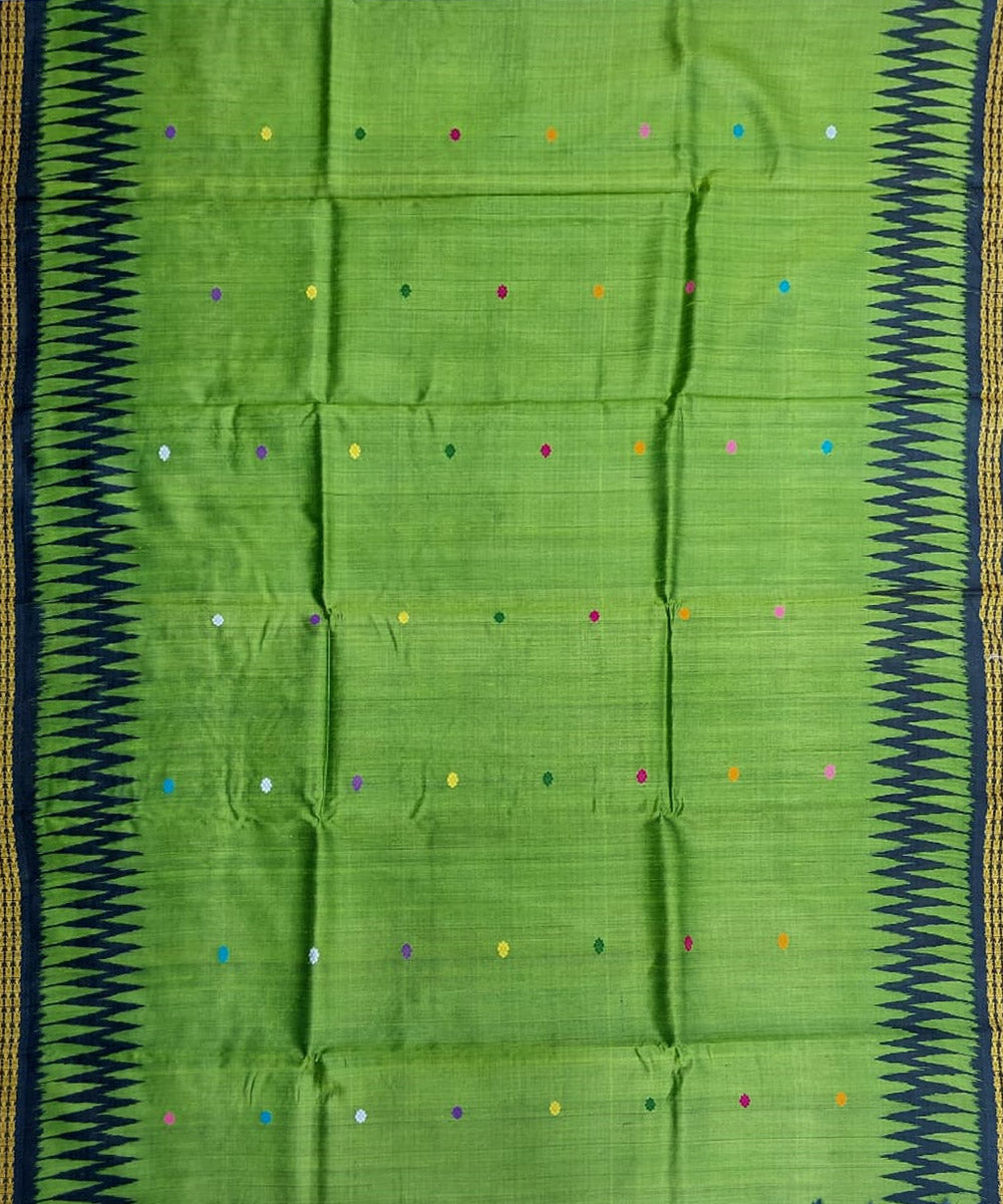 Light green blue handloom tussar silk gopalpur saree