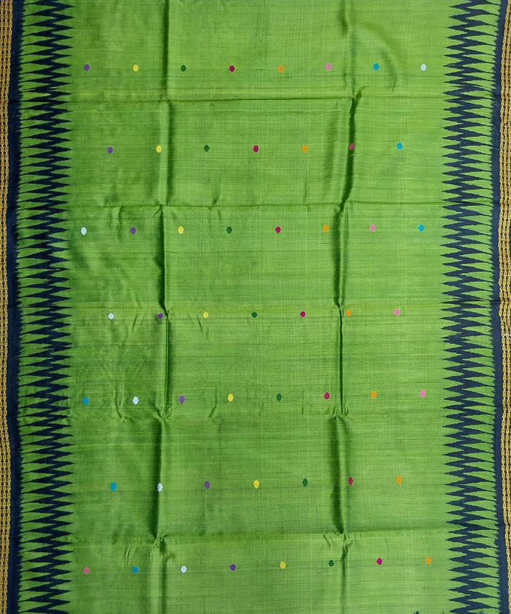 Light green blue handloom tussar silk gopalpur saree