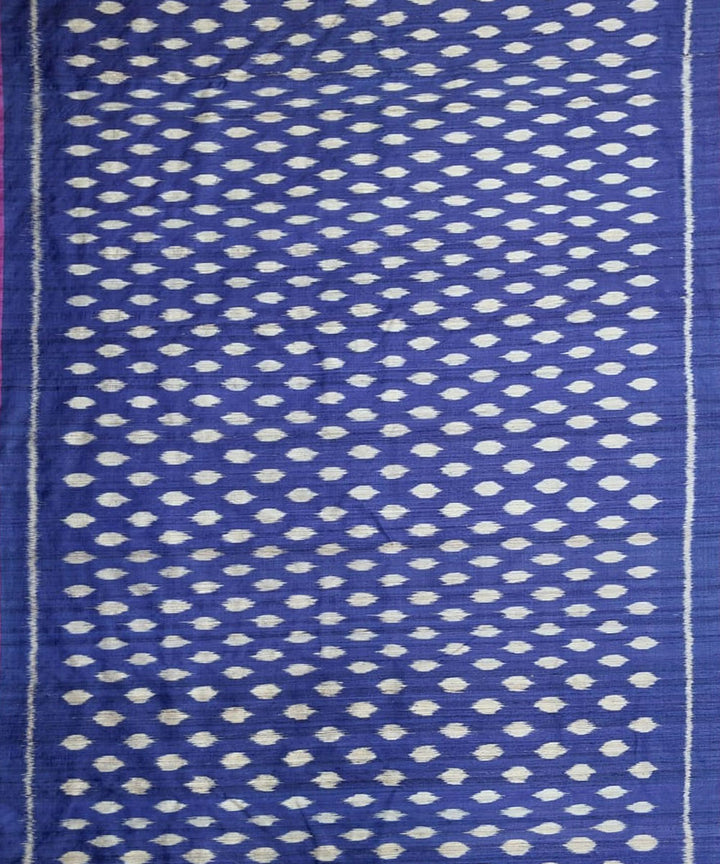 Navy blue white tussar silk handloom gopalpur saree