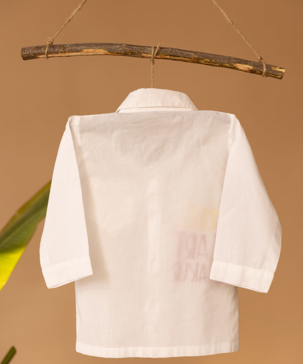 White handwoven cotton full sleeves shirt