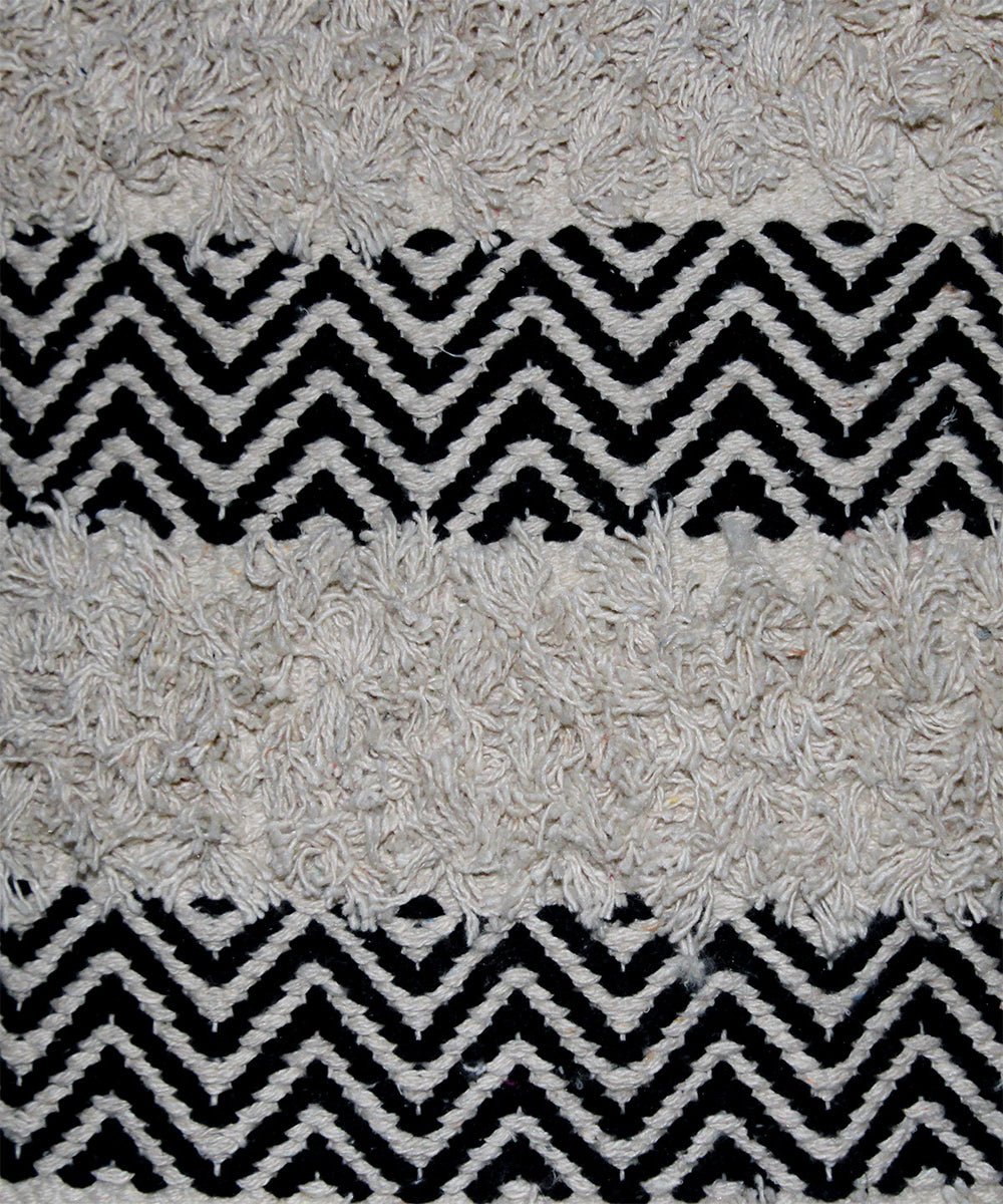 Black white handwoven cotton cushion cover