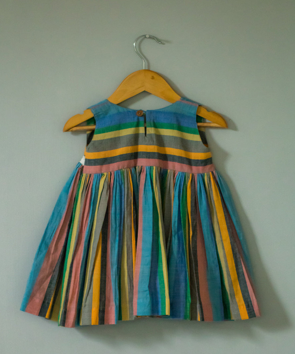 Multicolor handwoven cotton strappy dress