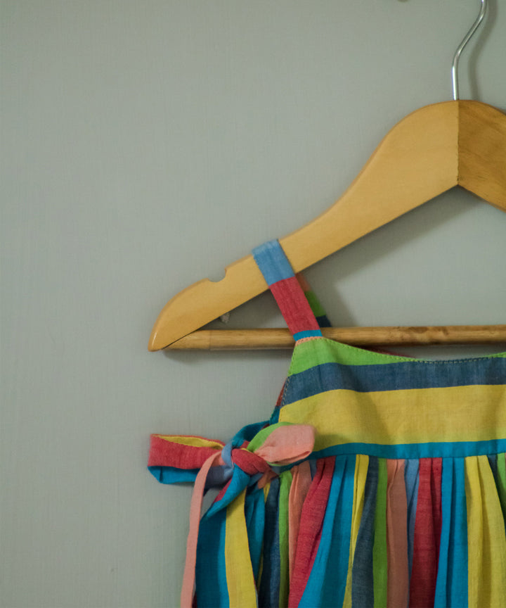Multicolor handwoven cotton striped dress