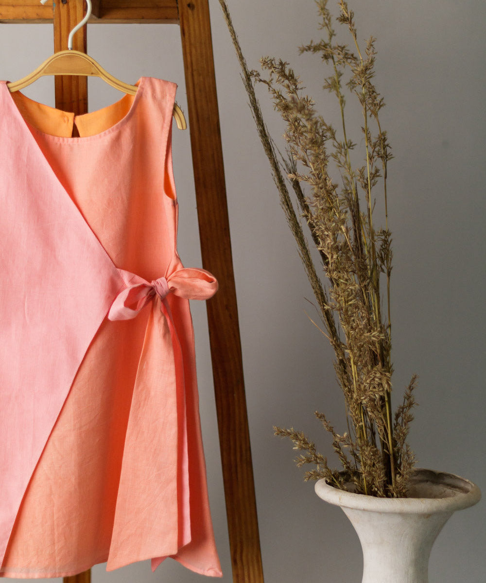 Pastel handwoven cotton large ornate bow dress