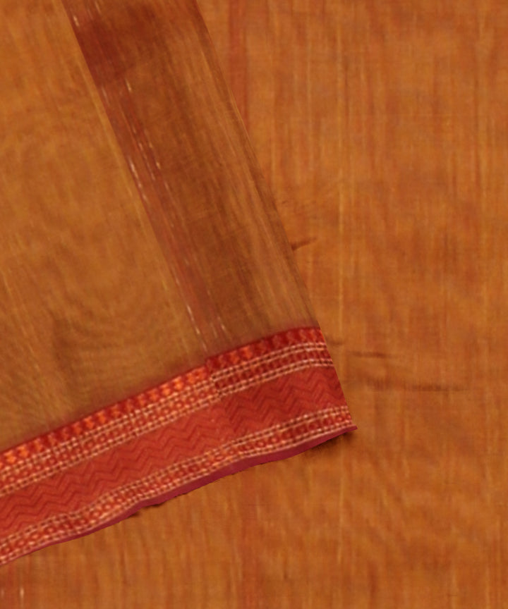 Orange handwoven maheshwari cotton silk saree