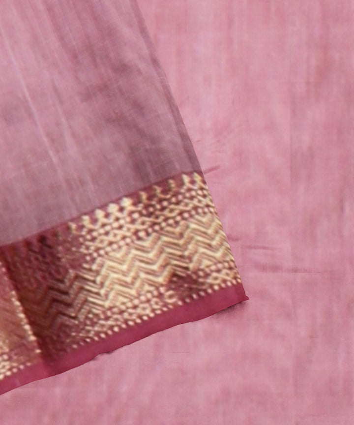 Pink maheshwari handloom cotton silk saree