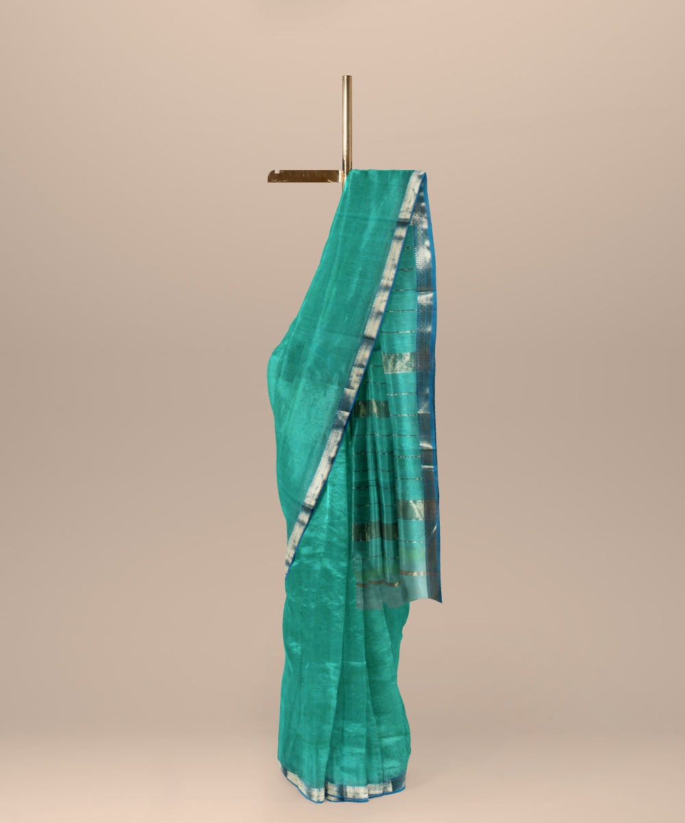 Light green handloom maheshwari cotton silk saree