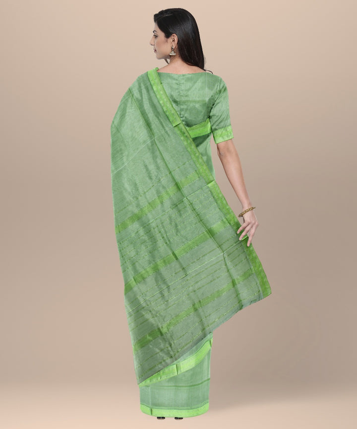 Light green maheshwari handloom cotton silk saree