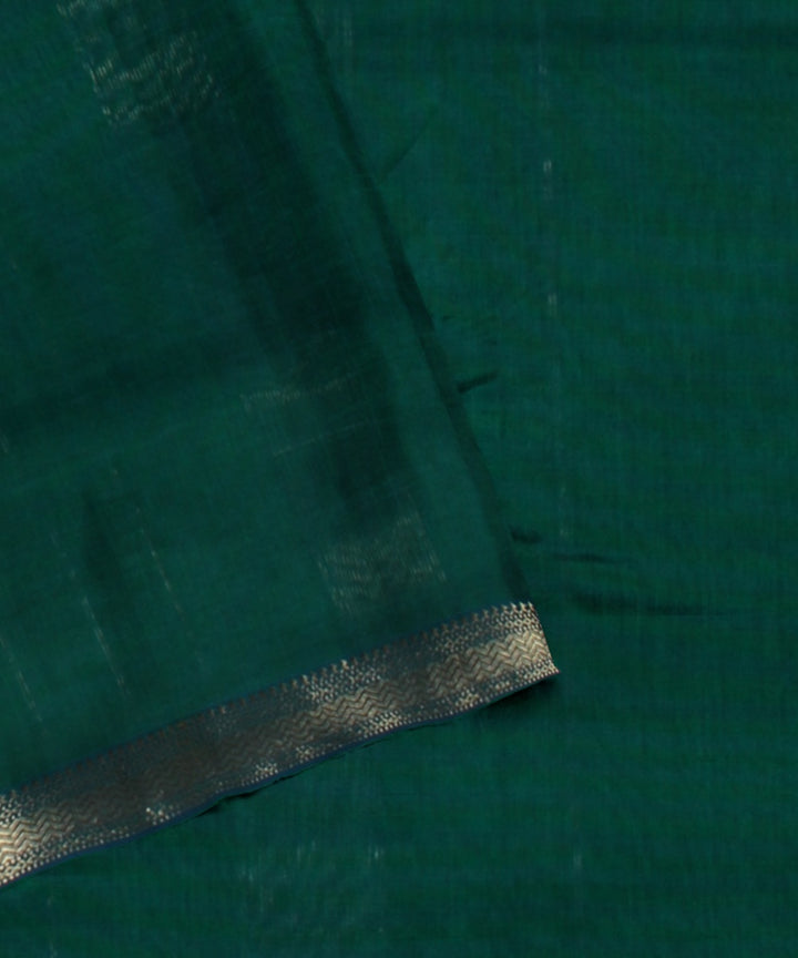 Green maheshwari handwoven cotton silk saree