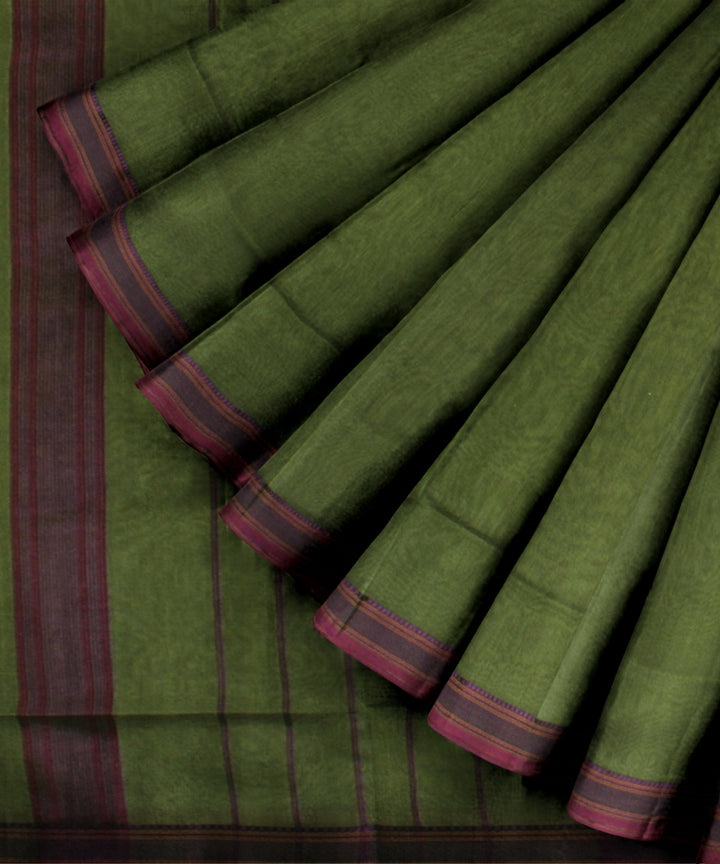 Light green maheshwari cotton silk handloom saree