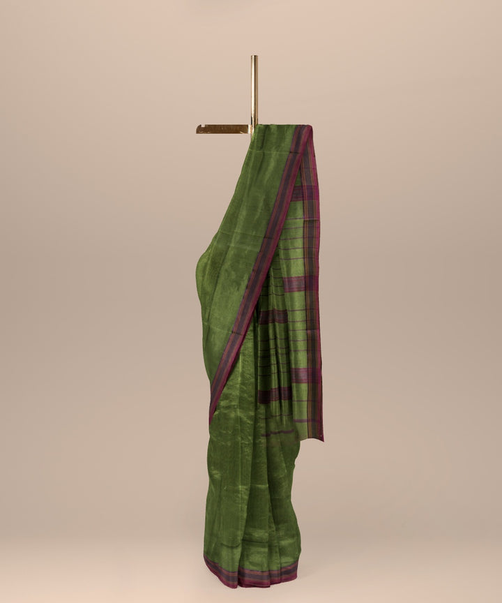 Light green maheshwari cotton silk handloom saree