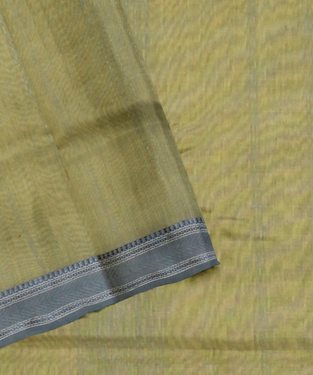 Light yellow handloom maheshwari cotton silk saree