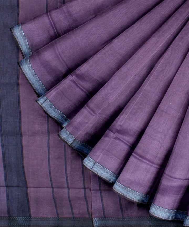 Lavendar handloom maheshwari cotton silk saree