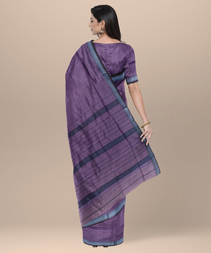 Lavendar handloom maheshwari cotton silk saree