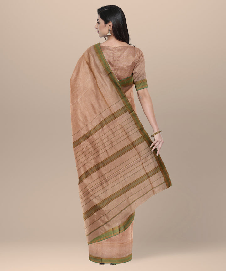 Mustard maheshwari handloom cotton silk saree