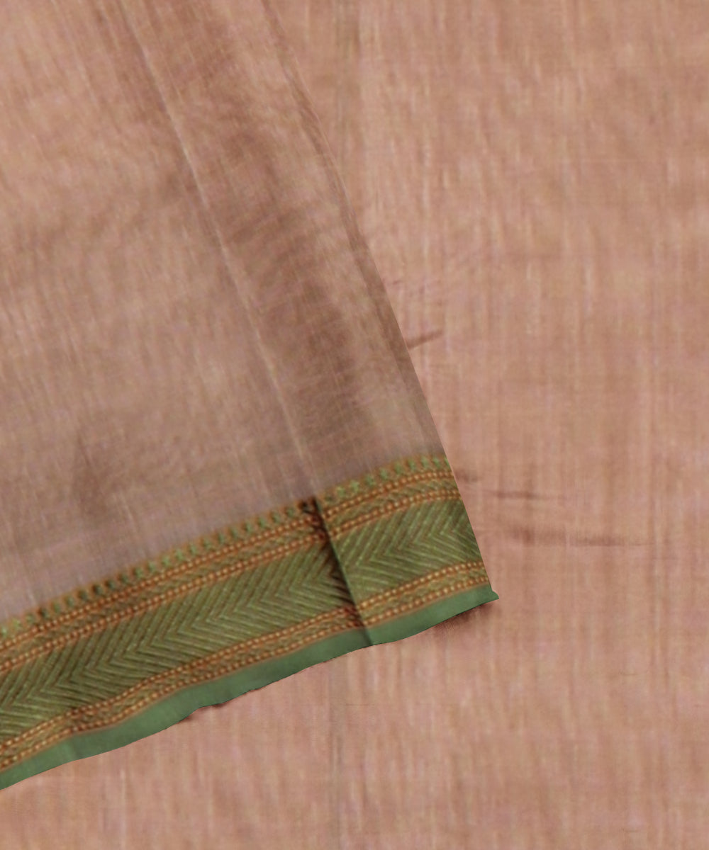 Mustard maheshwari handloom cotton silk saree