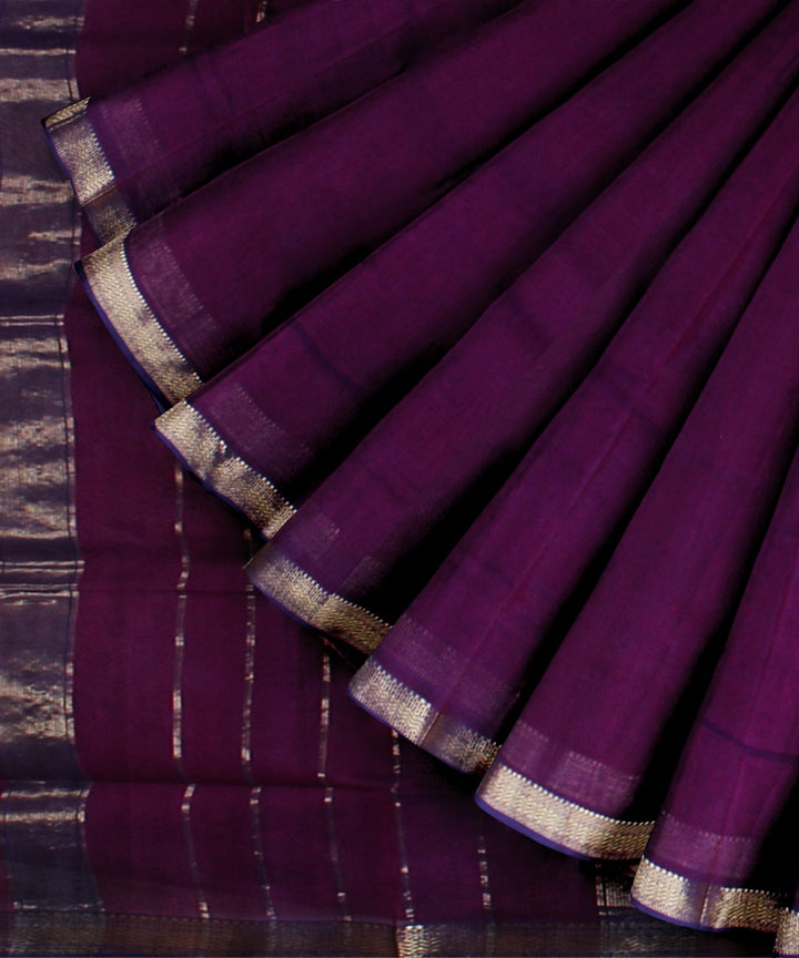 Magenta handloom maheshwari cotton silk saree