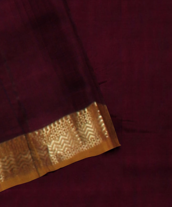 Maroon handloom maheshwari cotton silk saree