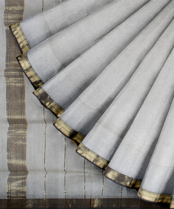 Offwhite handloom maheshwari cotton silk saree