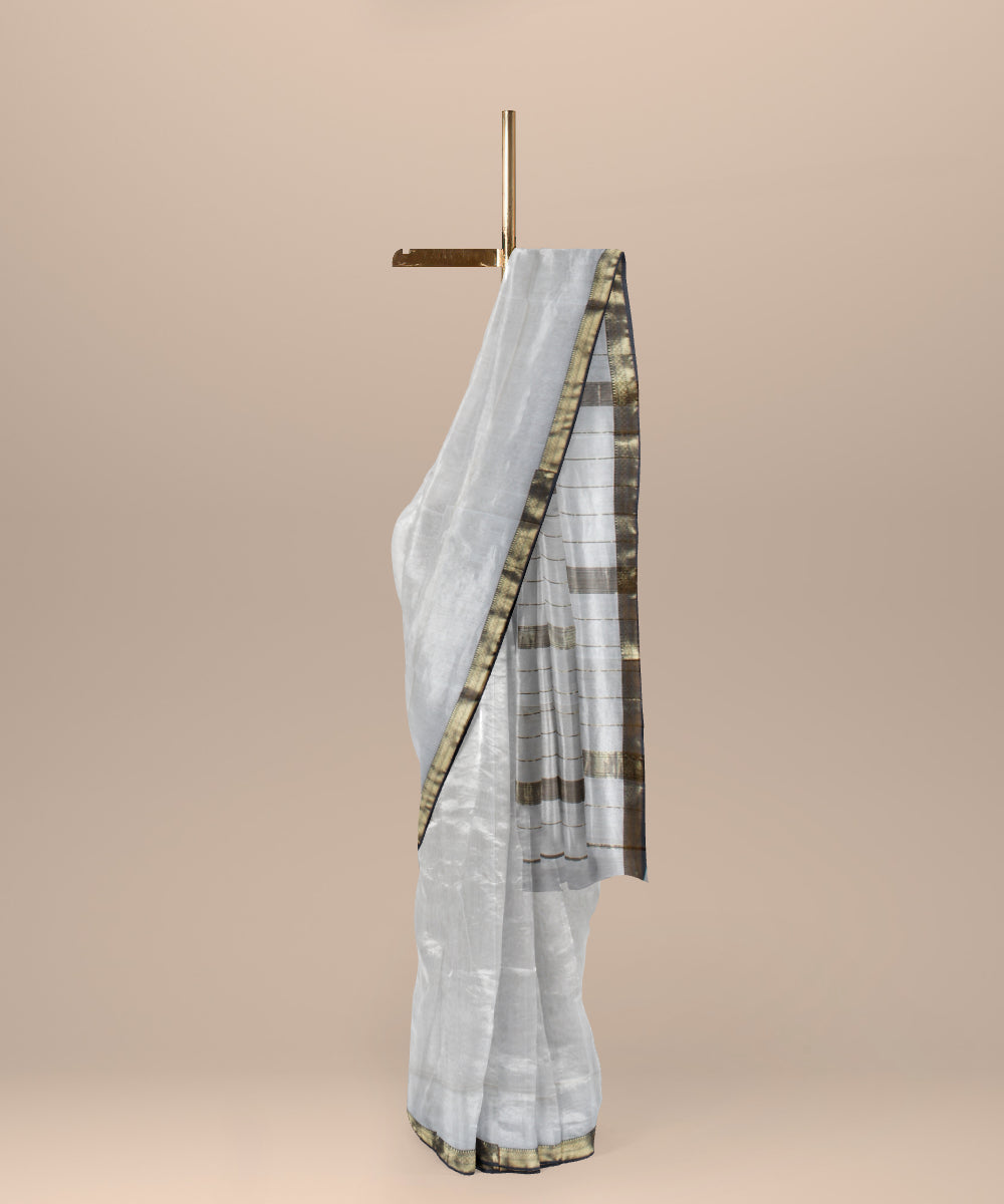 Offwhite handloom maheshwari cotton silk saree