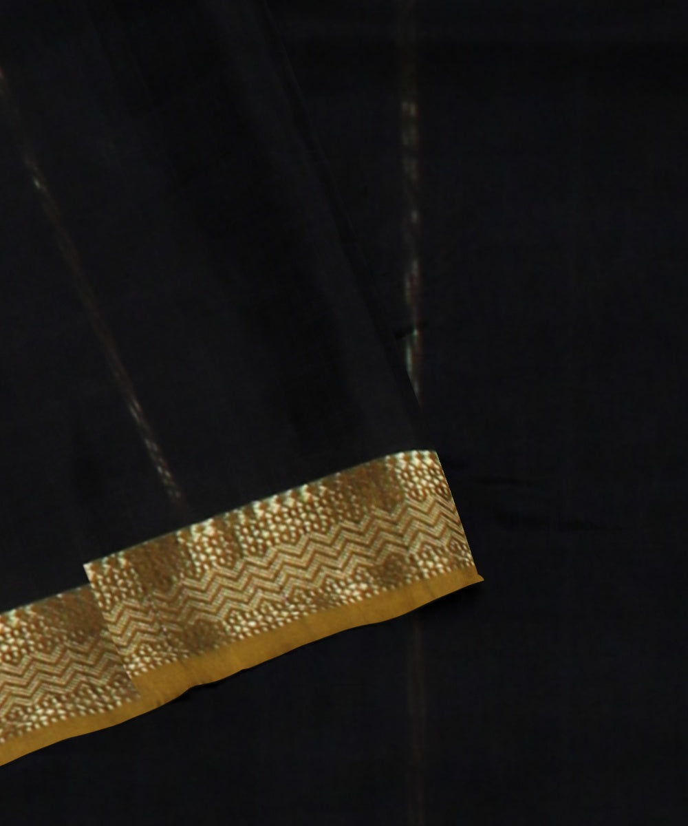 Black handloom maheshwari cotton silk saree