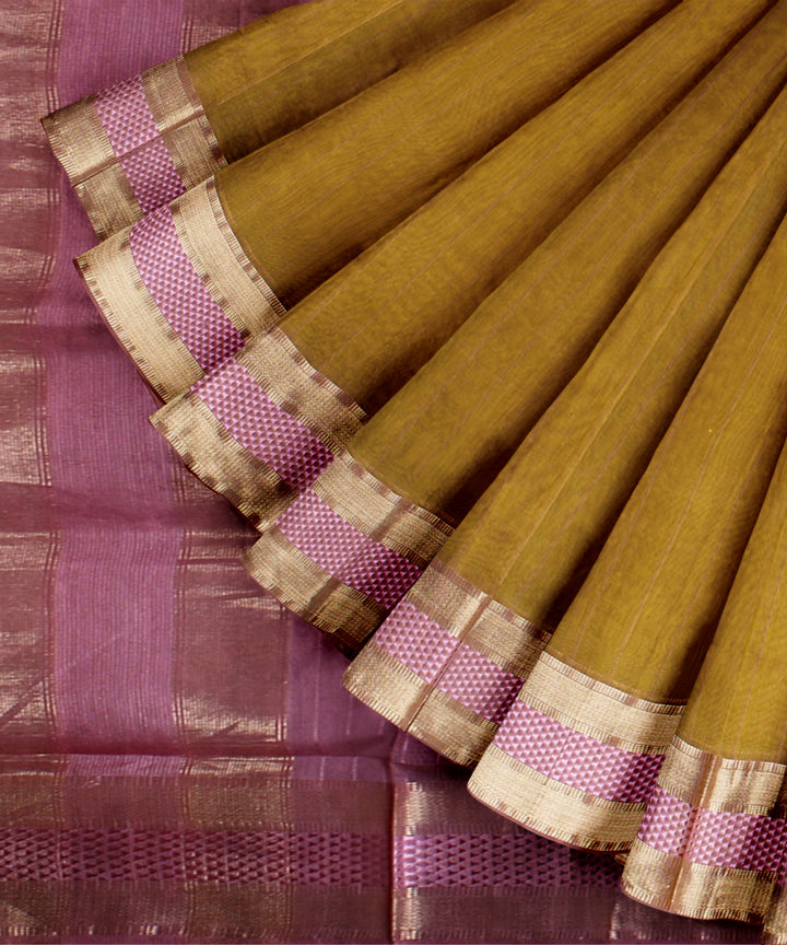 Multicolor yellow handloom maheshwari cotton silk saree