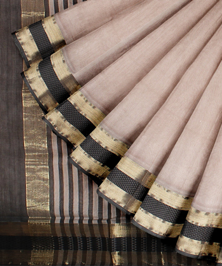 Multicolor striped handloom maheshwari cotton silk saree