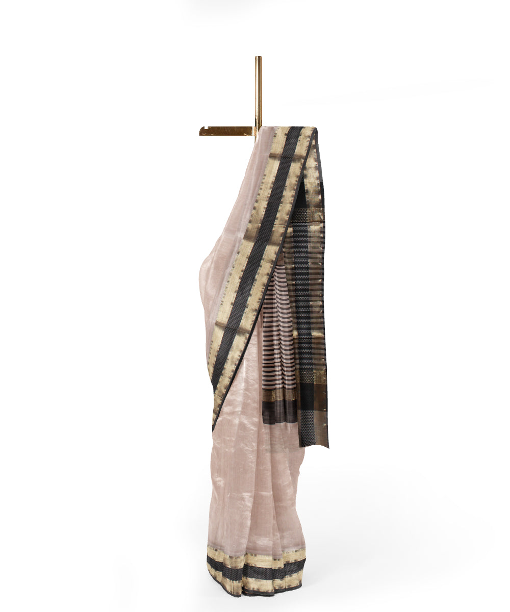 Multicolor striped handloom maheshwari cotton silk saree
