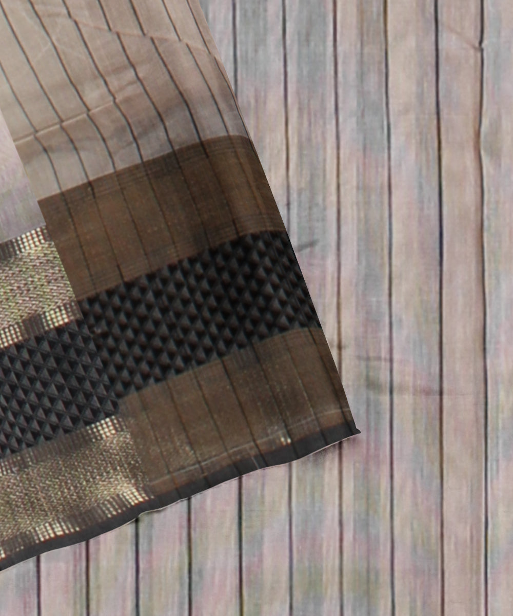 Multicolor striped handloom maheshwari cotton silk saree