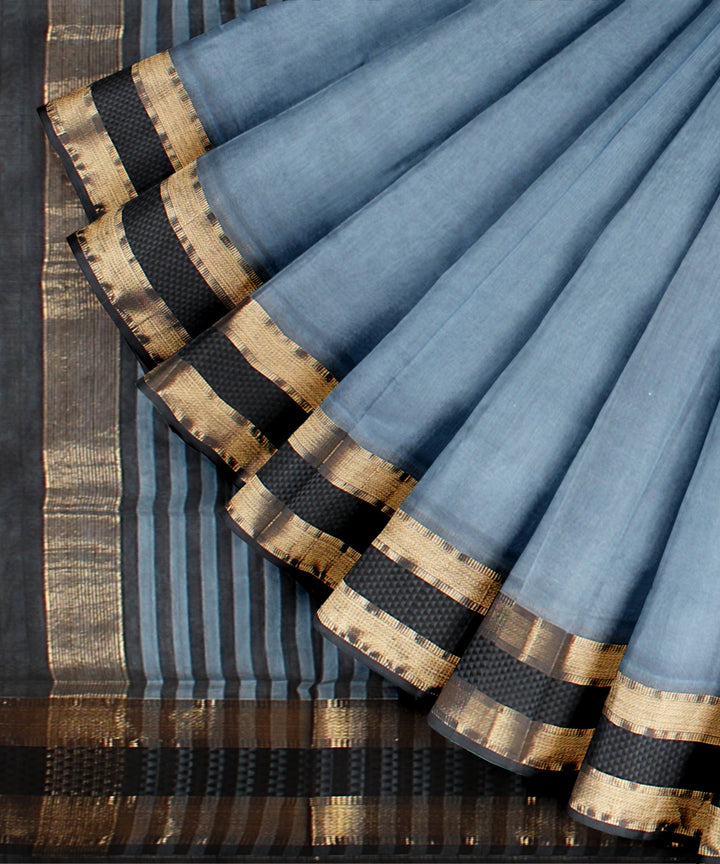 Multicolor striped maheshwari handloom cotton silk saree