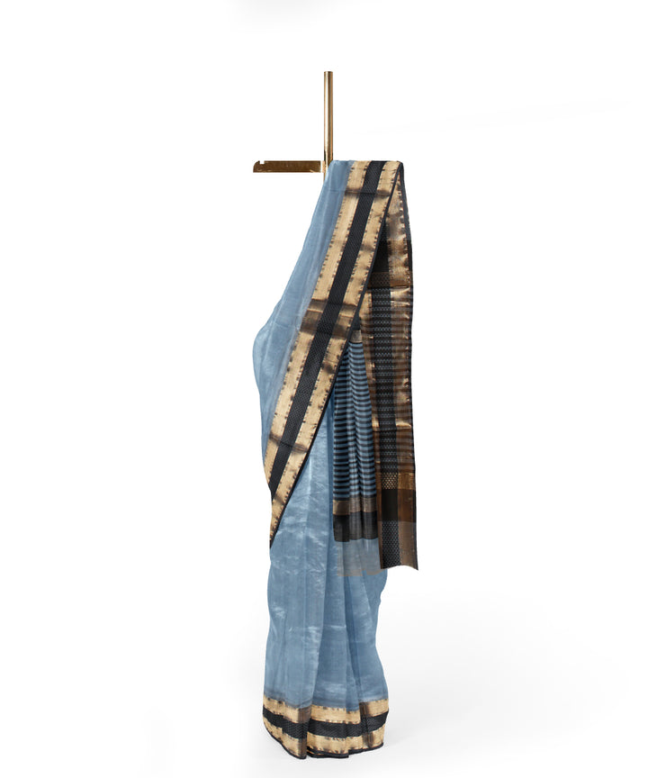 Multicolor striped maheshwari handloom cotton silk saree