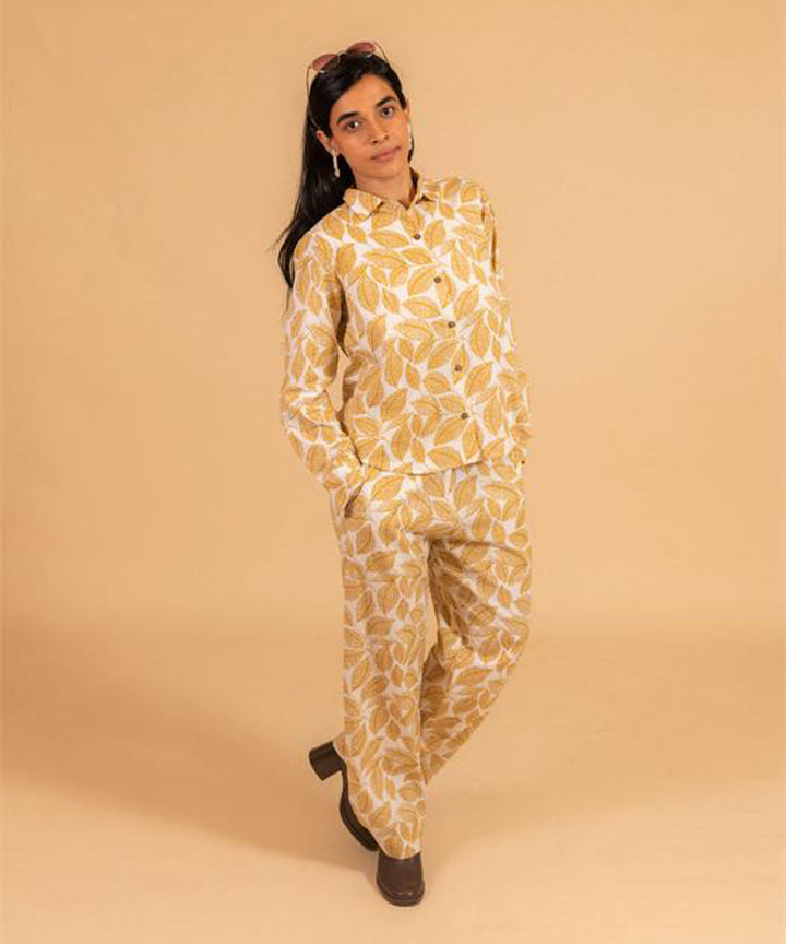 Mustard handwoven cotton co-ord set