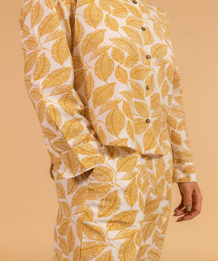 Mustard handwoven cotton co-ord set
