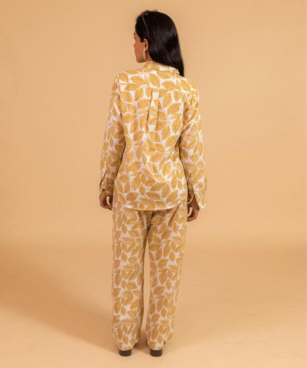 Mustard handwoven cotton co-ord set