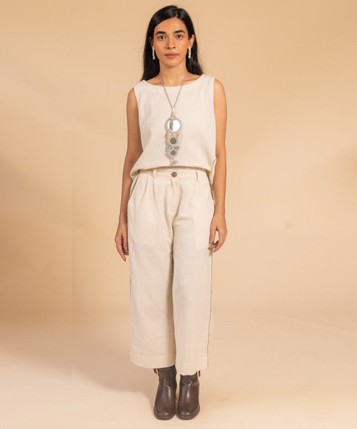 Offwhite handwoven cotton co-ord set
