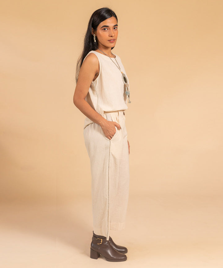 Offwhite handwoven cotton co-ord set