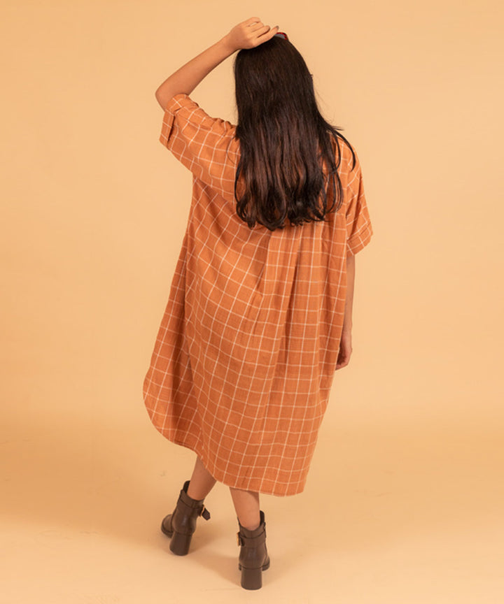 Brown handwoven cotton dress
