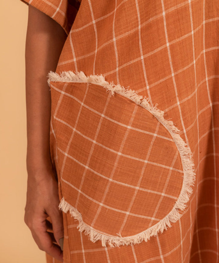 Brown handwoven cotton dress