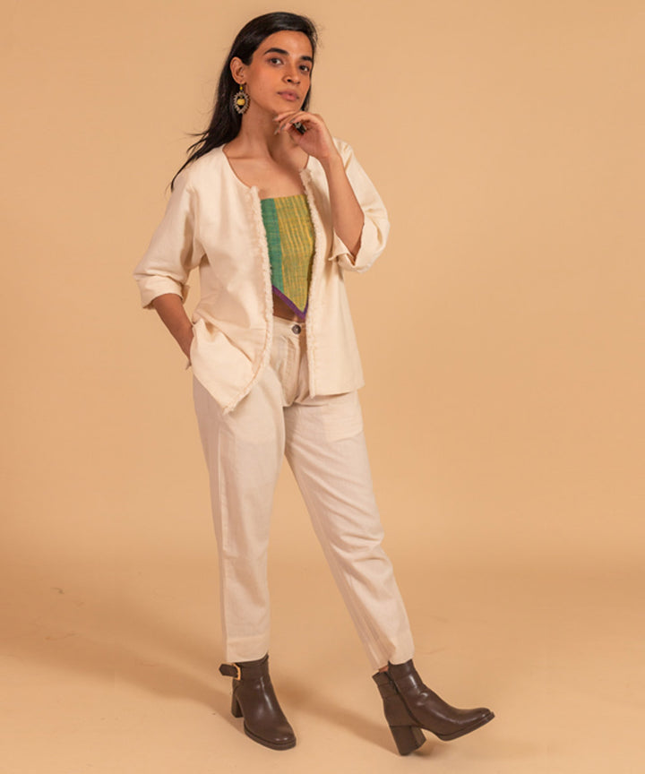 Cream handwoven cotton jacket