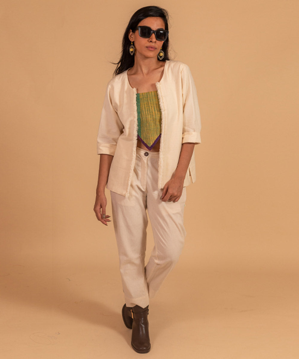 Cream handwoven cotton jacket