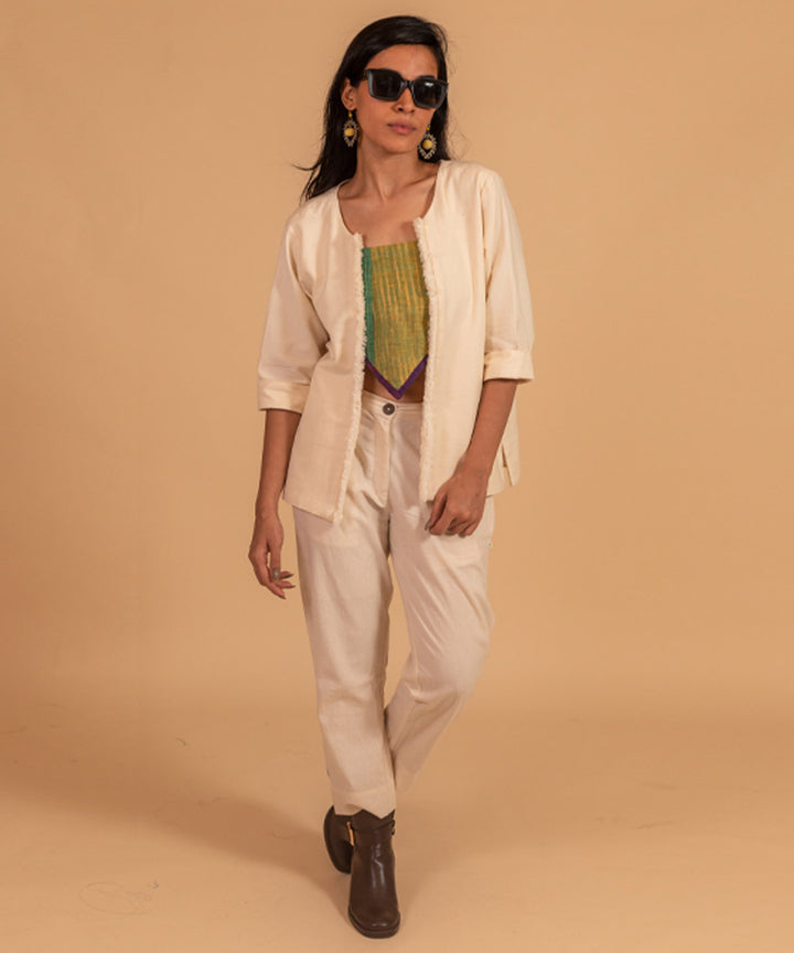 Cream handwoven cotton jacket