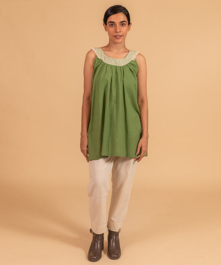 Moss green handloom cotton top