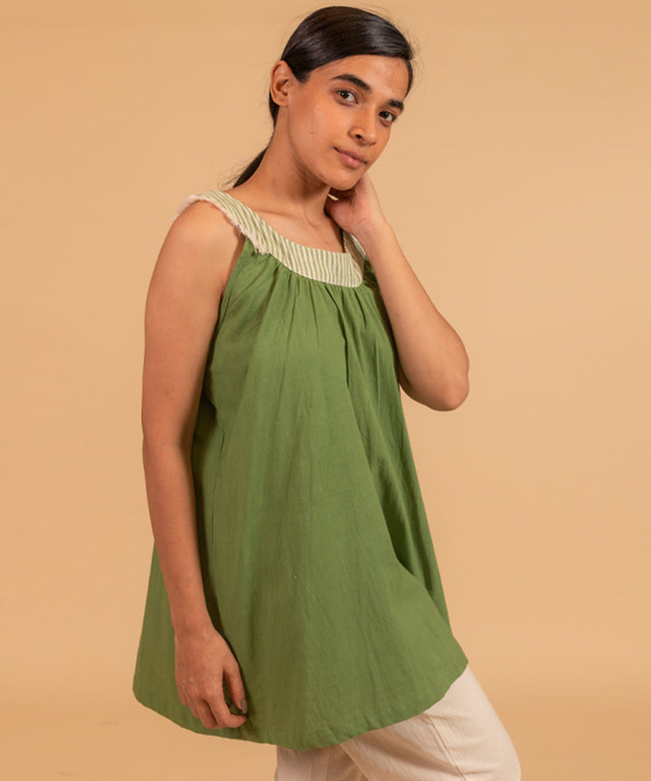 Moss green handloom cotton top