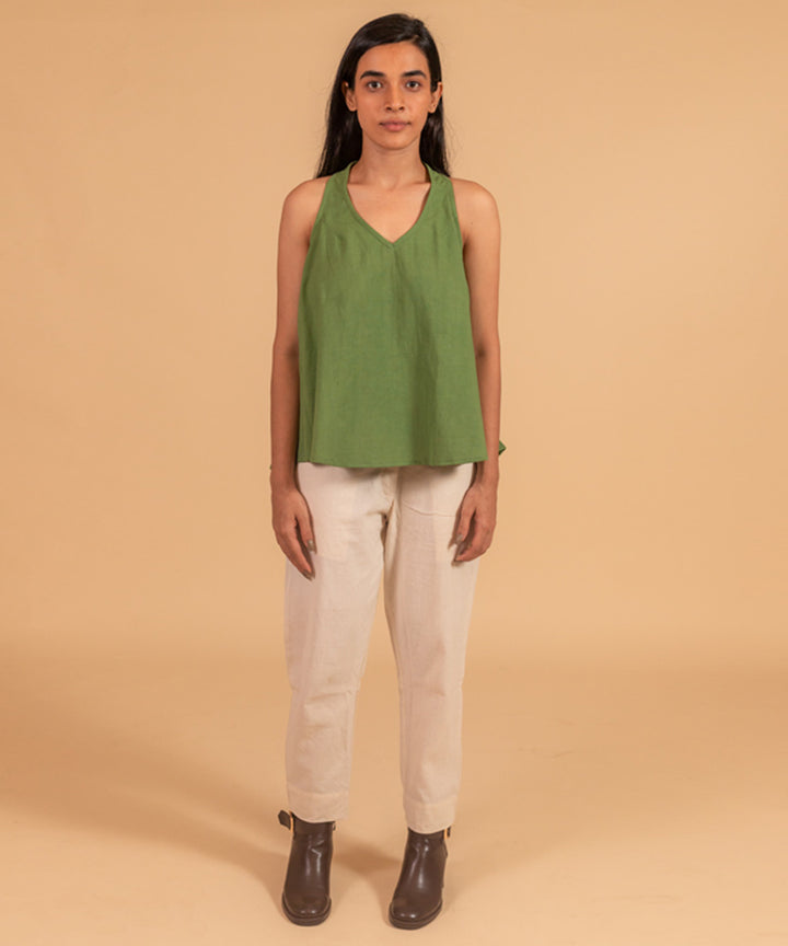 Moss green cotton handwoven top